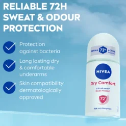 NIVEA Antiperspirant Deo Dry Comfort Roll On 50 ml
