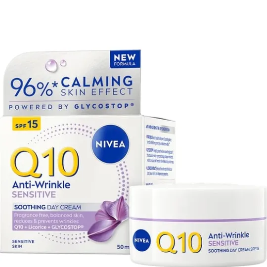 NIVEA Dagkräm Q10 Anti-Wrinkle Sensitive Soothing Day Cream 50 ml
