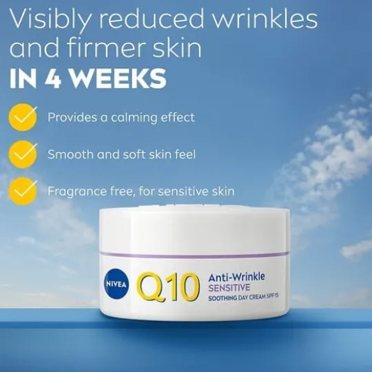 NIVEA Dagkräm Q10 Anti-Wrinkle Sensitive Soothing Day Cream 50 ml