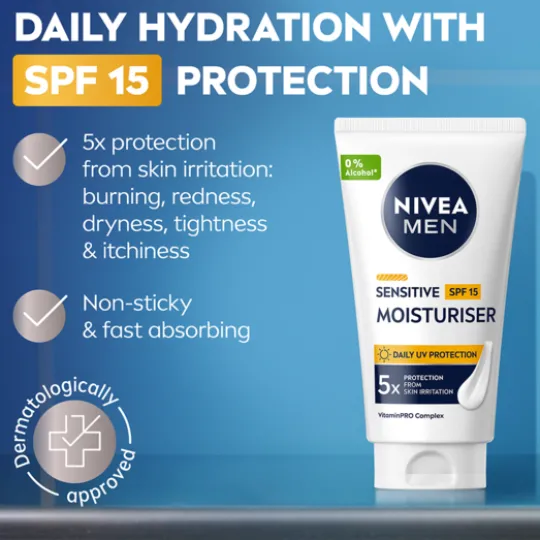 NIVEA MEN Ansiktskräm Sensitive Moisturiser SPF15 75 ml