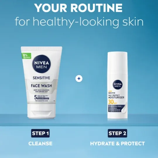 NIVEA MEN Ansiktskräm Sensitive Daily Protect Moisturiser SPF30 50 ml