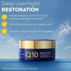 NIVEA Nattkräm Q10 Anti-Wrinkle Extra Nourish Night Cream 50 ml