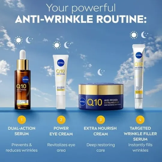 NIVEA Nattkräm Q10 Anti-Wrinkle Extra Nourish Night Cream 50 ml