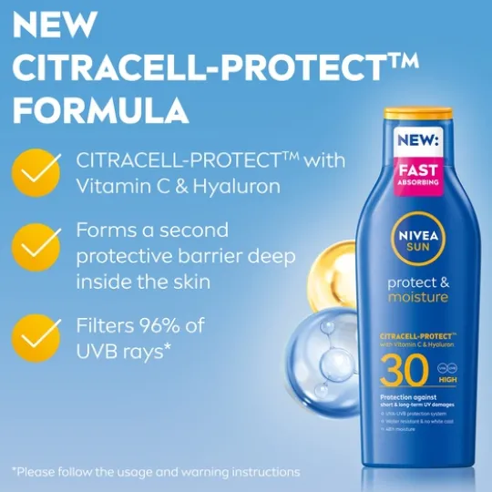 NIVEA SUN Solkräm Protect & Moisture Sun Lotion SPF30 200 ml