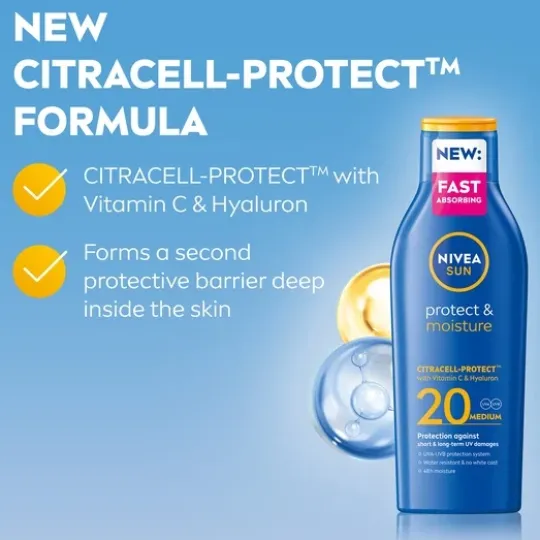 NIVEA SUN Solkräm Protect & Moisture Sun Lotion SPF20 200 ml