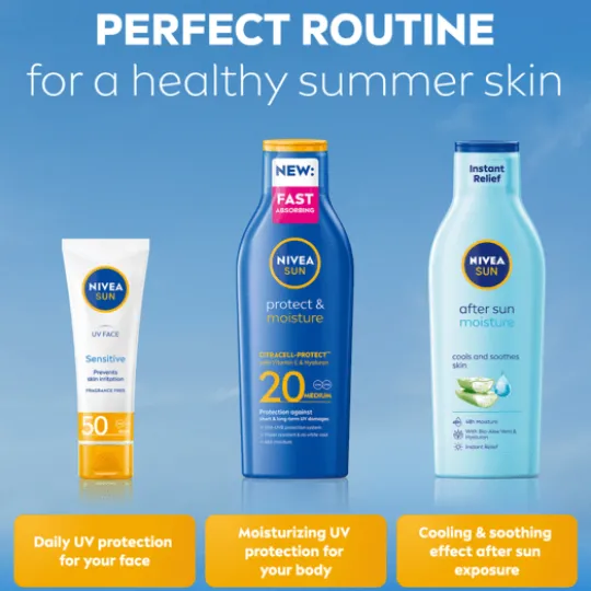 NIVEA SUN Solkräm Protect & Moisture Sun Lotion SPF20 200 ml