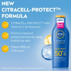 NIVEA SUN Solkräm Protect & Moisture Sun Lotion SPF50+ 200 ml