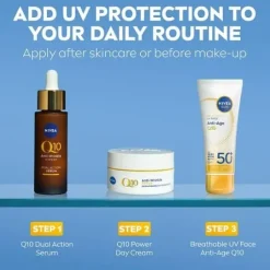 NIVEA SUN Solskydd ansikte UV Face Anti-Age Q10 SPF50+ 40 ml