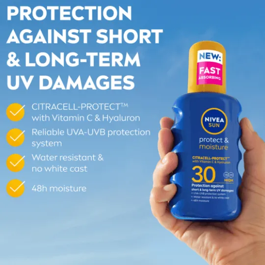 NIVEA SUN Solskydd Protect & Moisture Sun Spray SPF30 200 ml