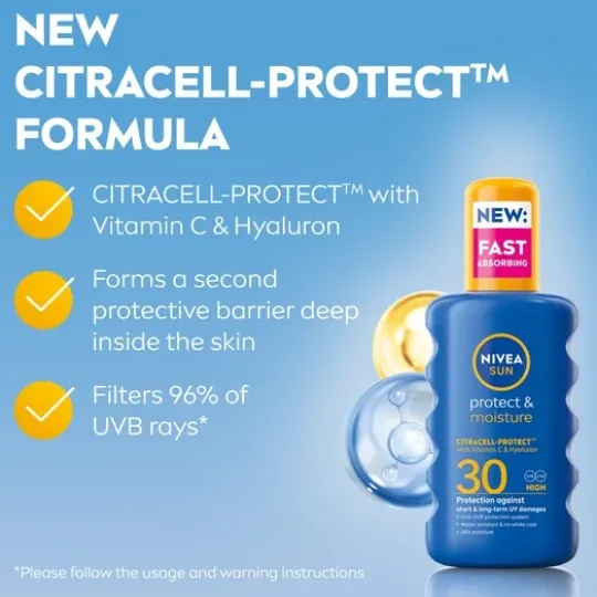 NIVEA SUN Solskydd Protect & Moisture Sun Spray SPF30 200 ml