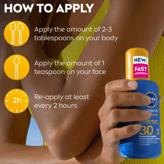 NIVEA SUN Solskydd Protect & Moisture Sun Spray SPF30 200 ml