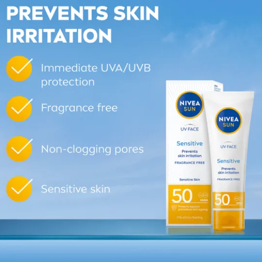 NIVEA SUN UV Face Sensitive Cream SPF50 50 ml