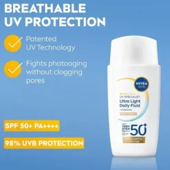 NIVEA SUN UV Face Specialist Ultra Light Daily Fluid, Light Tinted SPF 50+ 40 ml