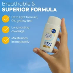 NIVEA SUN UV Face Specialist Ultra Light Daily Fluid, Light Tinted SPF 50+ 40 ml