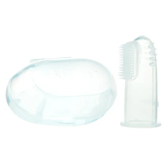 Nuby Fingertandborste i Silikon +3m