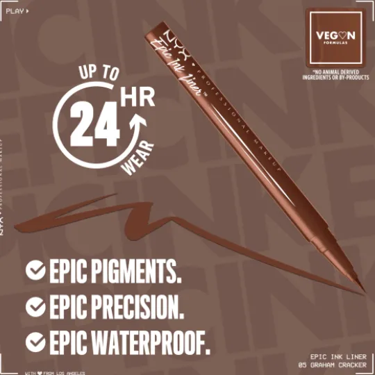 NYX Professional Makeup Epic Ink Waterproof Liquid Eyeliner 05 Graham Cracker 1 ml