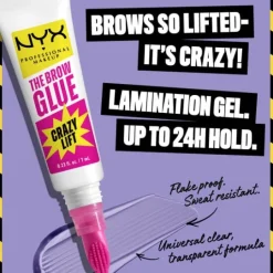 NYX Professional Makeup The Brow Glue Crazy Lift 01 Transparent 7 ml