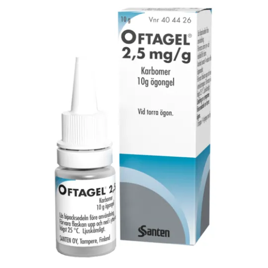 Oftagel, ögongel 2,5 mg/g 10 gr