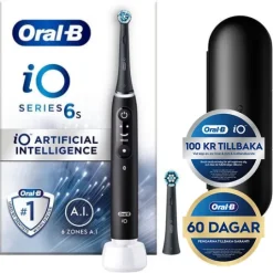 Oral-B iO 6S Svart Eltandborste med extra Tandborsthuvud