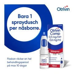 Otrivin Comp nässpray, lösning 0,5 mg/ml + 0,6 mg/ml 10 ml