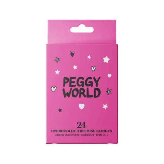 Peggy World Blemish Patches Hearts and Stars Hot Pink 24 st
