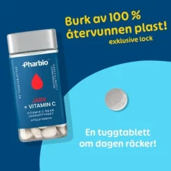 Pharbio Järn + Vitamin C 90 tuggtablett