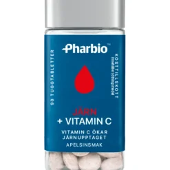Pharbio Järn + Vitamin C 90 tuggtablett