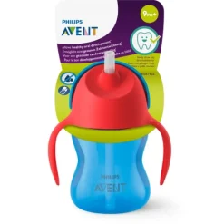 Philips Avent Sugrörsmugg 9 m+ Blå/Röd 200 ml