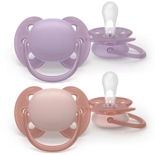 Philips Avent Ultra Soft Napp Lila & Rosa 6-18 mån 2-pack