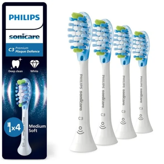 Philips Sonicare Borsthuvuden Premium Plaque Defence Vit 4-pack