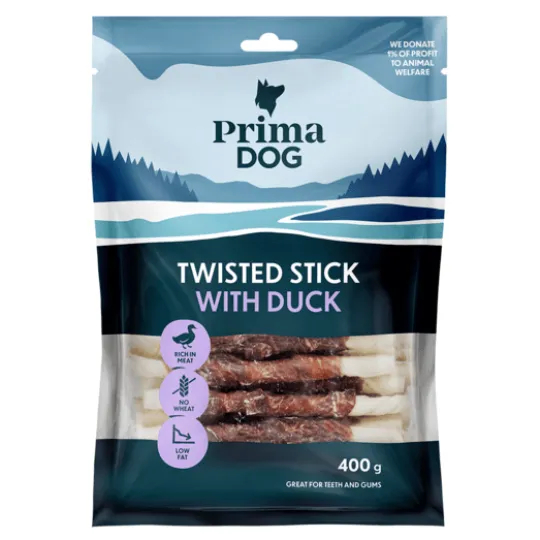 PrimaDog Tuggpinne med Anka 13 cm 400 g
