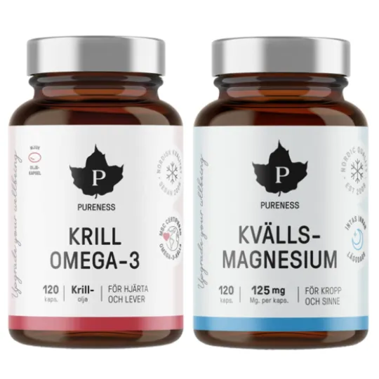 Pureness Krill Omega-3 + Kvällsmagnesium