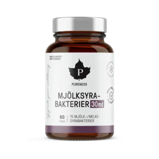 Pureness Mjölksyrabakterier 30 miljarder 60 kapslar