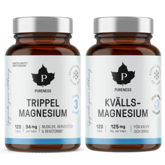 Pureness Trippel Magnesium + Kvällsmagnesium Duo