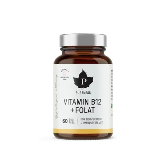 Pureness Vitamin B12 + Folat Hallon 60 sugtabletter