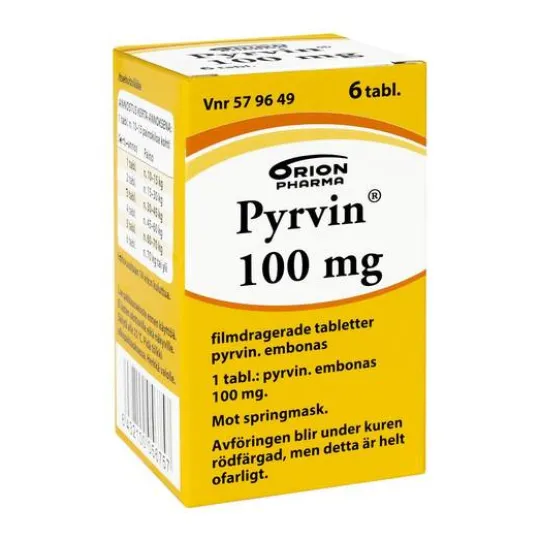Pyrvin 100 mg 6 tabletter Filmdragerad tablett