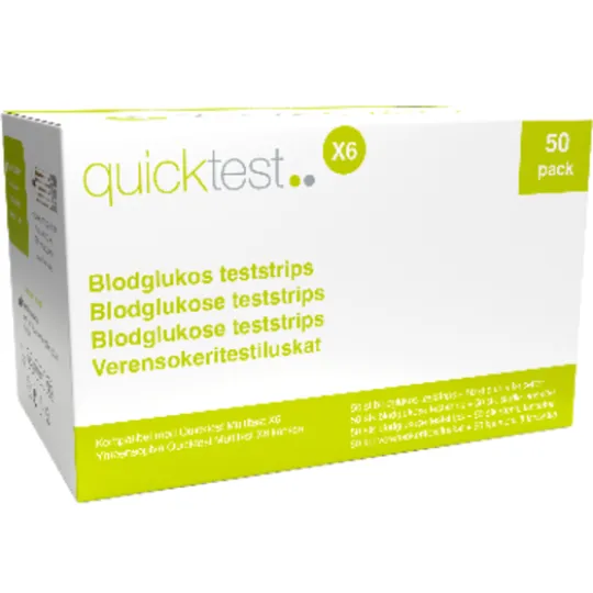 Quicktest X6 Refillstrips Blodsocker 50 st