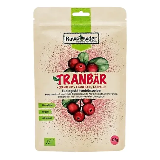 Rawpowder Tranbärspulver EKO 125 g
