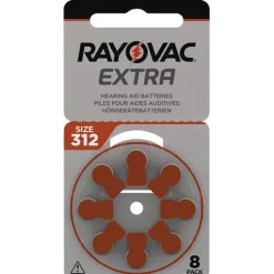 Rayovac Extra Hörapparatsbatterier 312 brun 8-pack