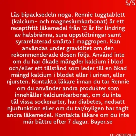 Rennie, tuggtablett 680 mg/80 mg 96 st