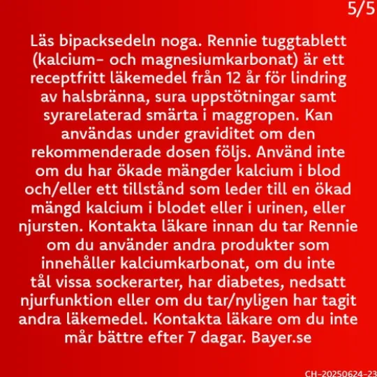 Rennie, tuggtablett 680 mg/80 mg 48 st