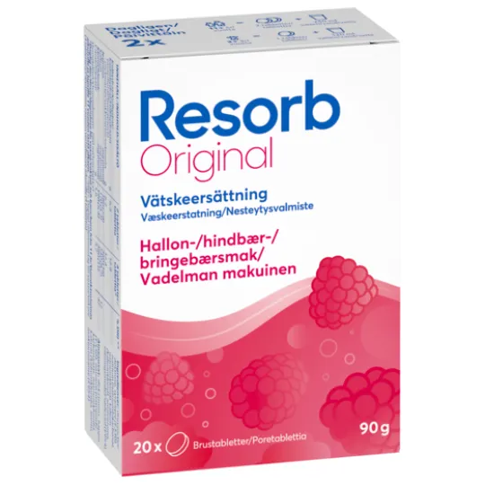 Resorb Original Hallon brustabletter 20 st