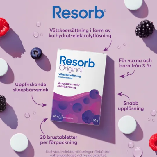 Resorb Original Skogsbär 20 brustabletter