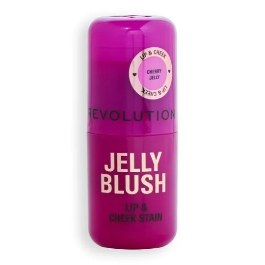 Revolution Jelly Blush Stick Lip and Cheek Stain Cherry Red 5,5 g