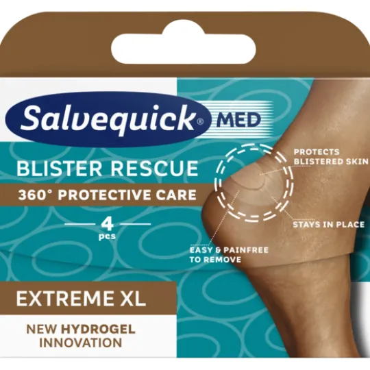 SalvequickMED Blister Rescue Extreme XL plåster 4 st