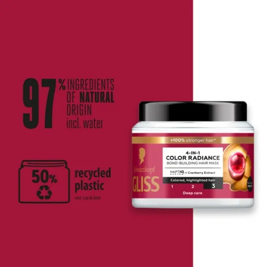 Schwarzkopf Gliss 4-In-1 Color Radiance Bond-Building Hair Mask 400 ml