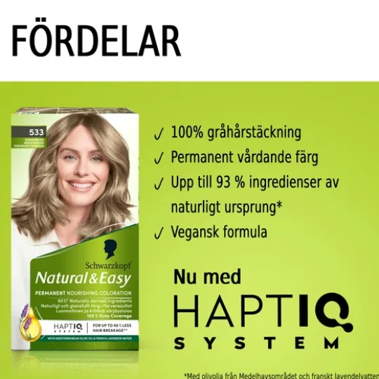 Schwarzkopf Natural & Easy Hårfärg 533 Nordisk Askblond