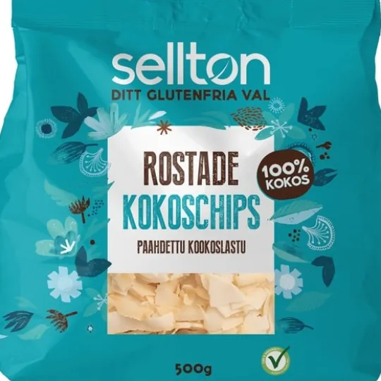 Sellton Kokoschips Rostade 500 g