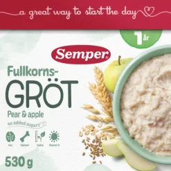 Semper Fullkornsgröt med Päron och Äpple 1 år 530 g