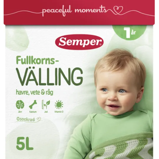 Semper Fullkornsvälling Havre, Vete & Råg 1 år+ 725 g